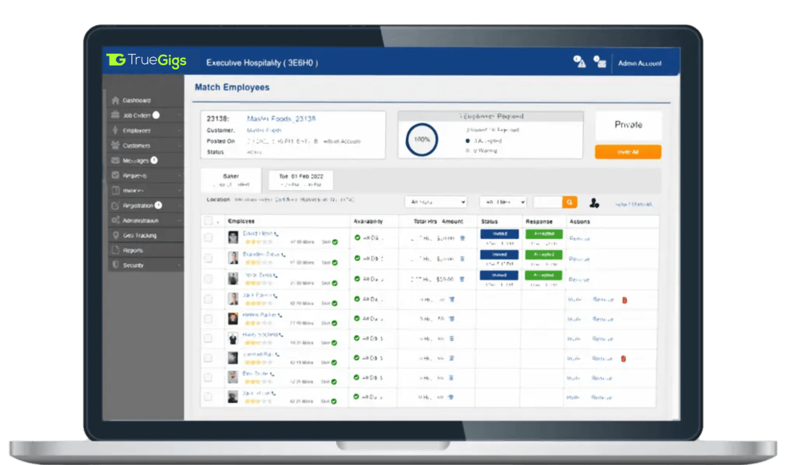 When you sign up for the Portal with TrueGigs Staffing Solutions, you gain access to streamlined options for short-term staffing. The registration process is straightforward, allowing you to quickly post job orders, connect with qualified professionals, track employee activities, and manage invoices—all within a single, user-friendly platform. Our Portal is designed to make staffing simpler and more efficient, providing you with an integrated solution that enhances your staffing experience and supports seamless management of all your short-term staffing needs