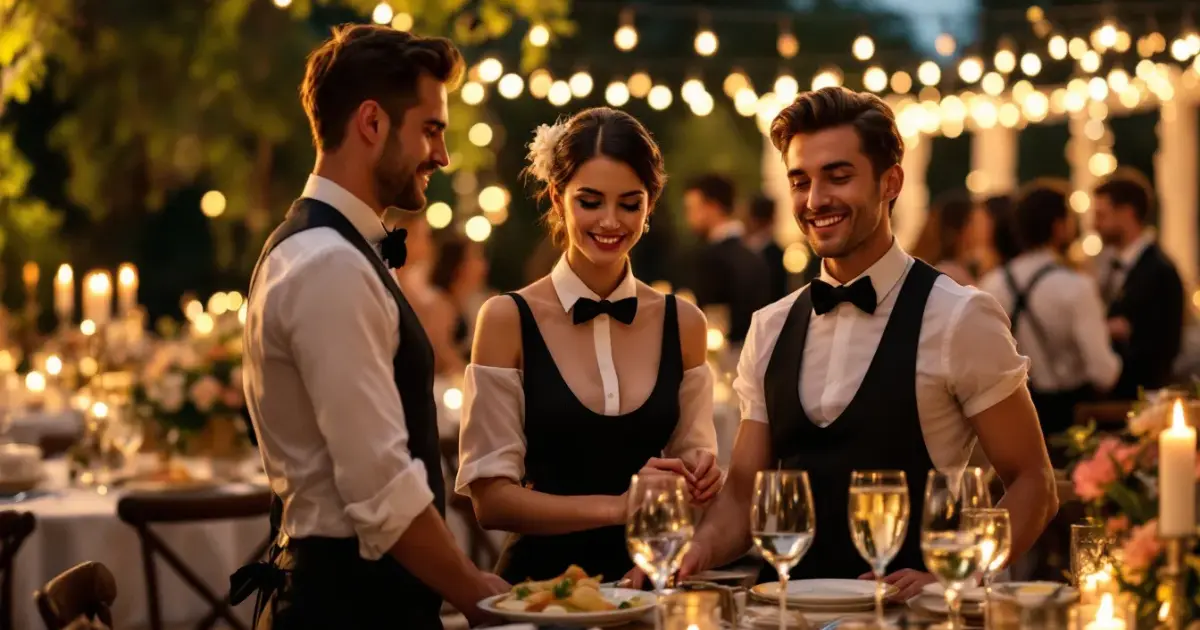 Book the top-rated waiting staff for your wedding, party, or corporate event. Professional, experienced, and reliable service